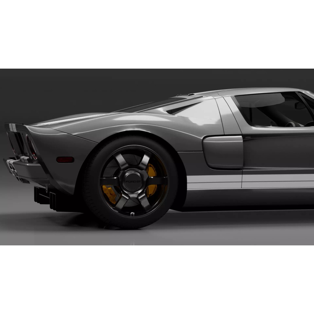 Ford GT 2005 3D Model – High Detail Rigged Vehicle, Blender, FBX, OBJ - View 12