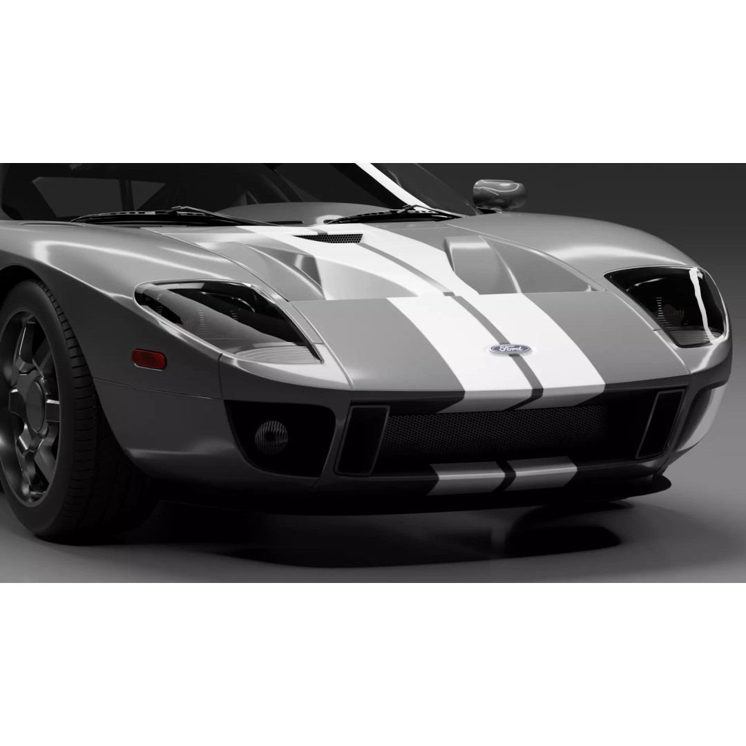 Ford GT 2005 3D Model – High Detail Rigged Vehicle, Blender, FBX, OBJ - View 15