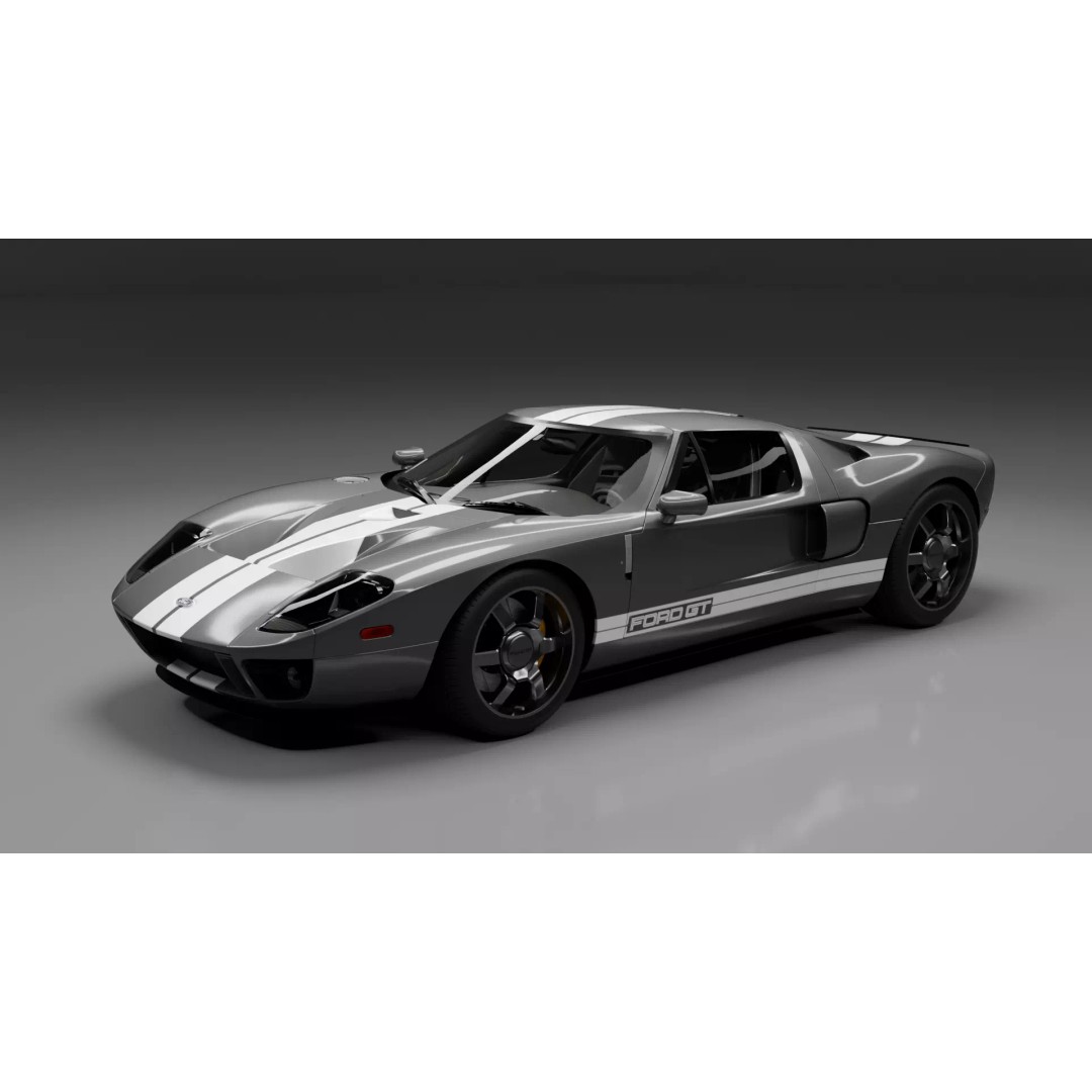 Ford GT 2005 3D Model – High Detail Rigged Vehicle, Blender, FBX, OBJ - View 2