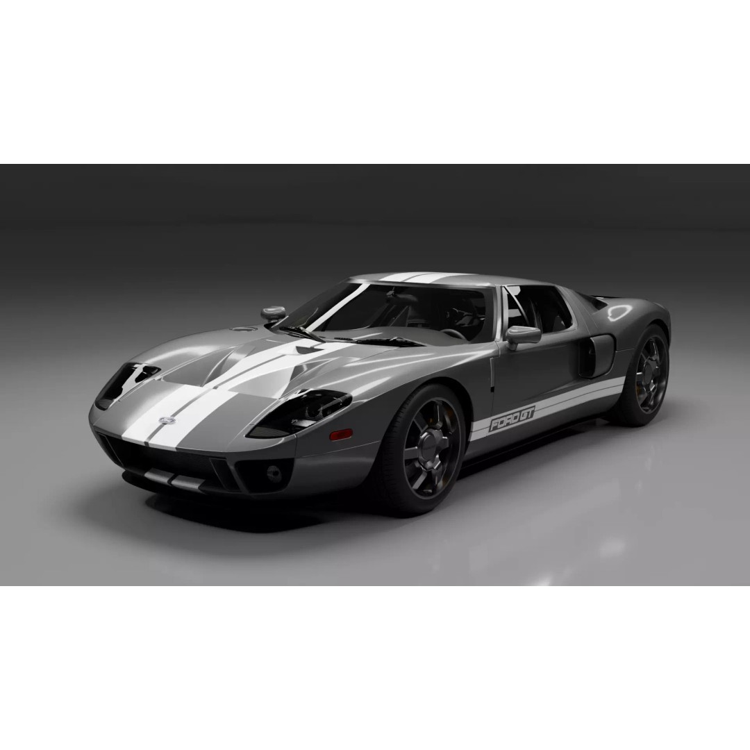 Ford GT 2005 3D Model – High Detail Rigged Vehicle, Blender, FBX, OBJ - View 20