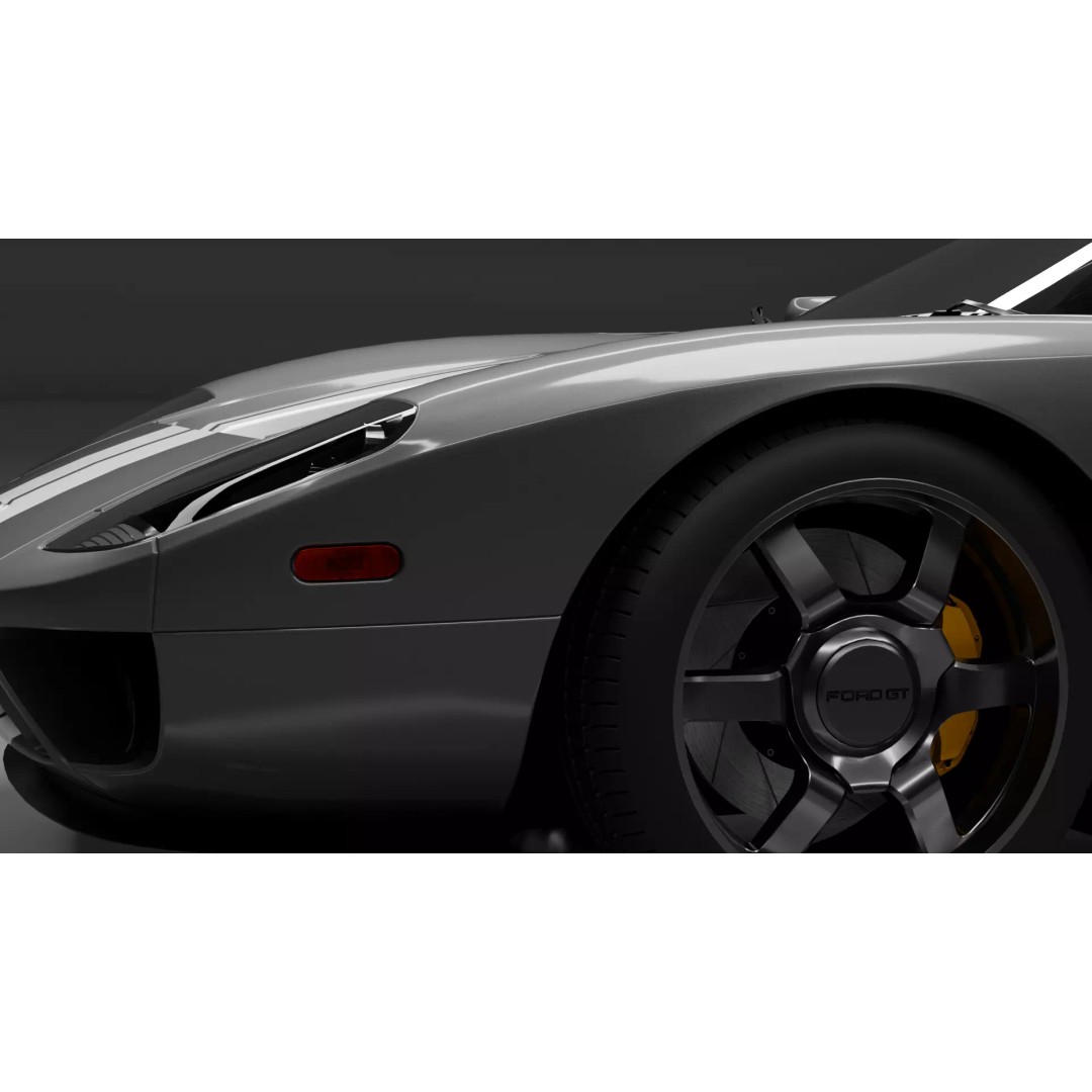 Ford GT 2005 3D Model – High Detail Rigged Vehicle, Blender, FBX, OBJ - View 22