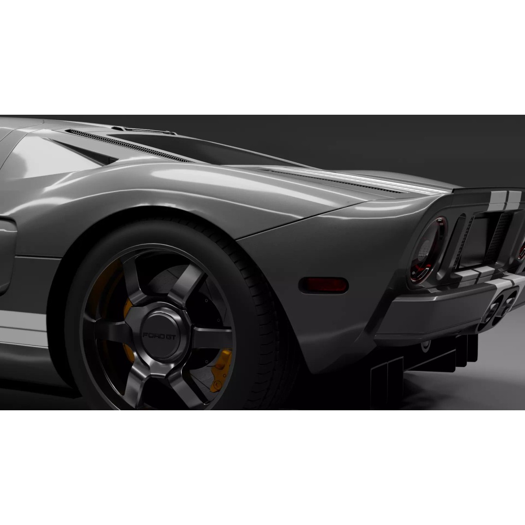 Ford GT 2005 3D Model – High Detail Rigged Vehicle, Blender, FBX, OBJ - View 25
