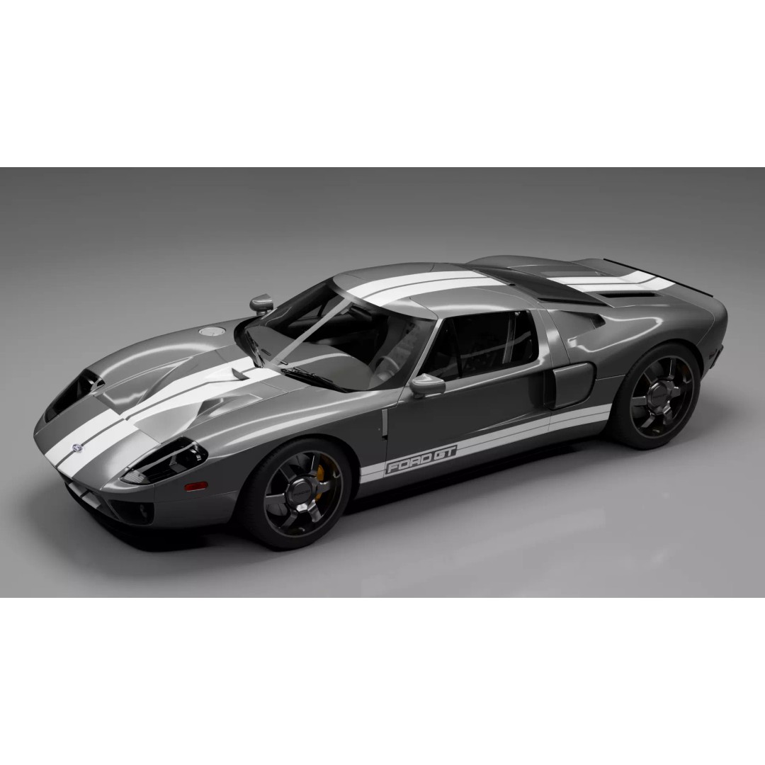 Ford GT 2005 3D Model – High Detail Rigged Vehicle, Blender, FBX, OBJ - View 26