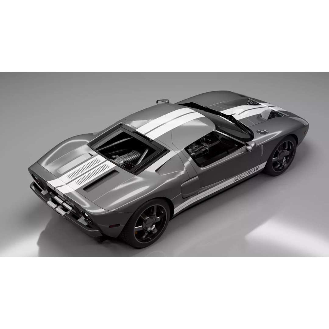 Ford GT 2005 3D Model – High Detail Rigged Vehicle, Blender, FBX, OBJ - View 29