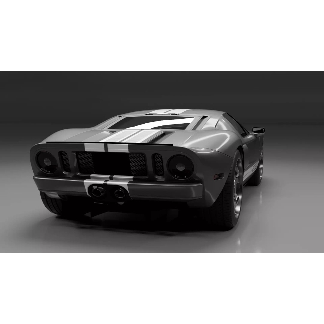 Ford GT 2005 3D Model – High Detail Rigged Vehicle, Blender, FBX, OBJ - View 4