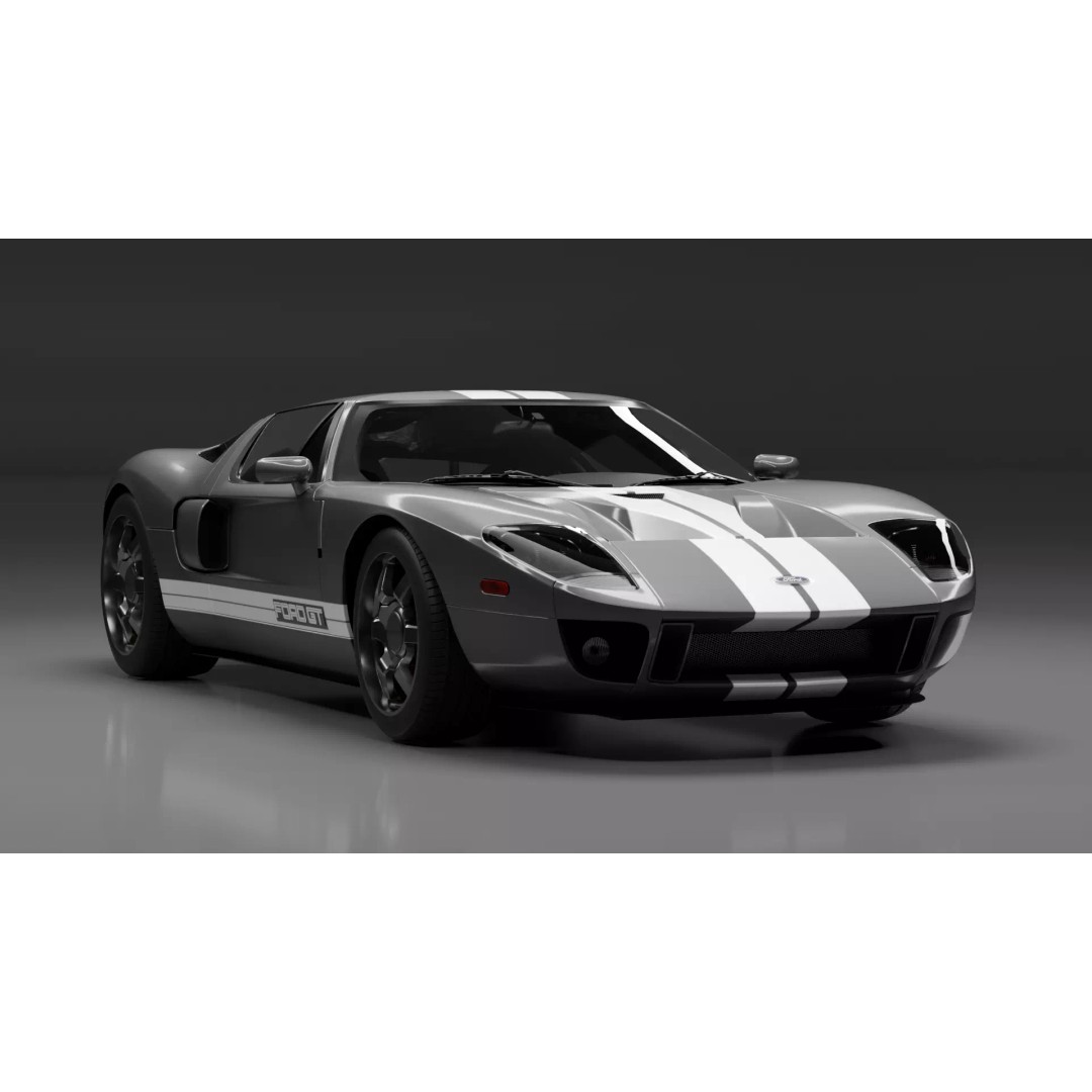 Ford GT 2005 3D Model – High Detail Rigged Vehicle, Blender, FBX, OBJ - View 6