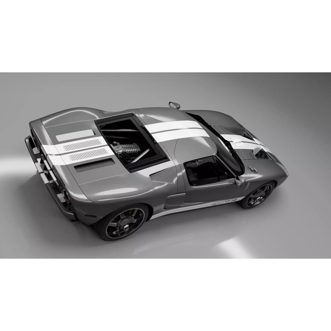 Ford GT 2005 3D Model – High Detail Rigged Vehicle, Blender, FBX, OBJ - View 8