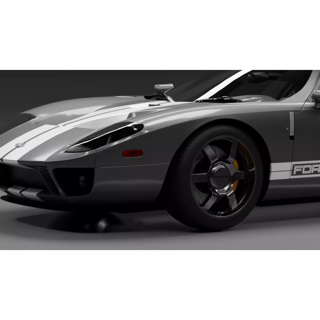 Ford GT 2005 3D Model – High Detail Rigged Vehicle, Blender, FBX, OBJ - View 9