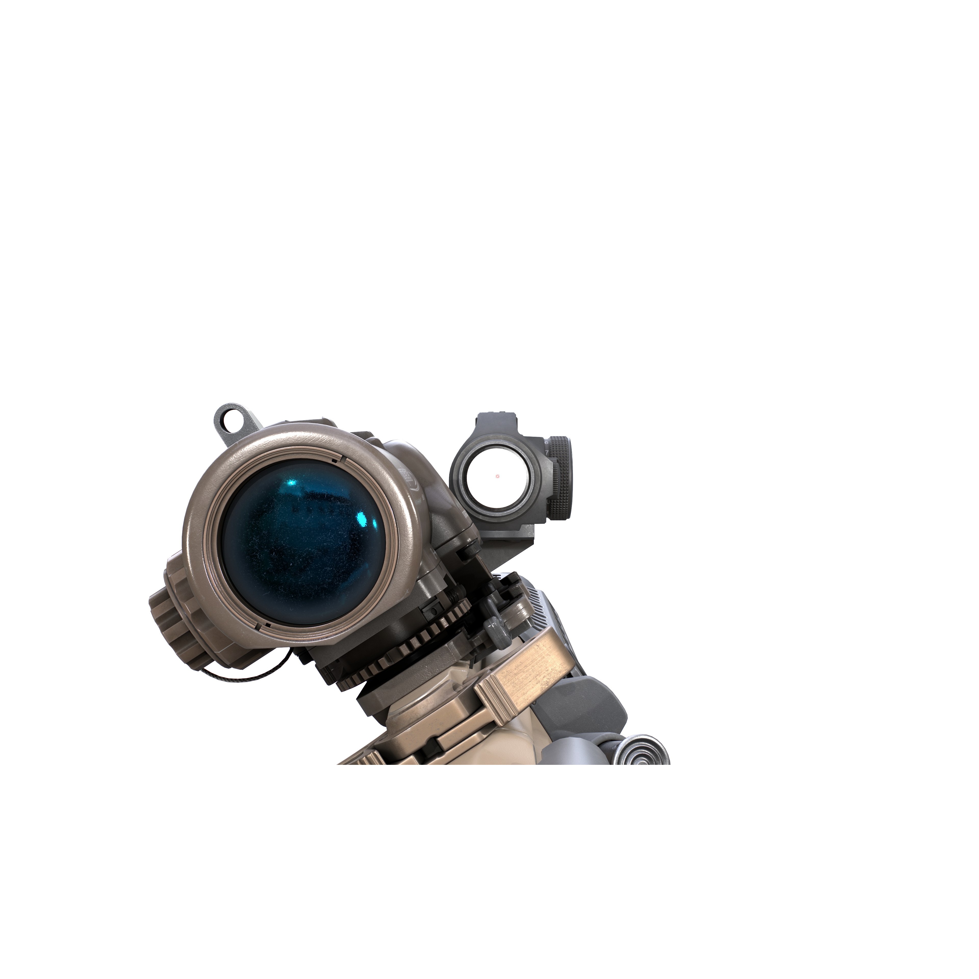 Aimpoint Micro T2 Red Dot Sight - Low-Poly Game-Ready 3D Model - View 15