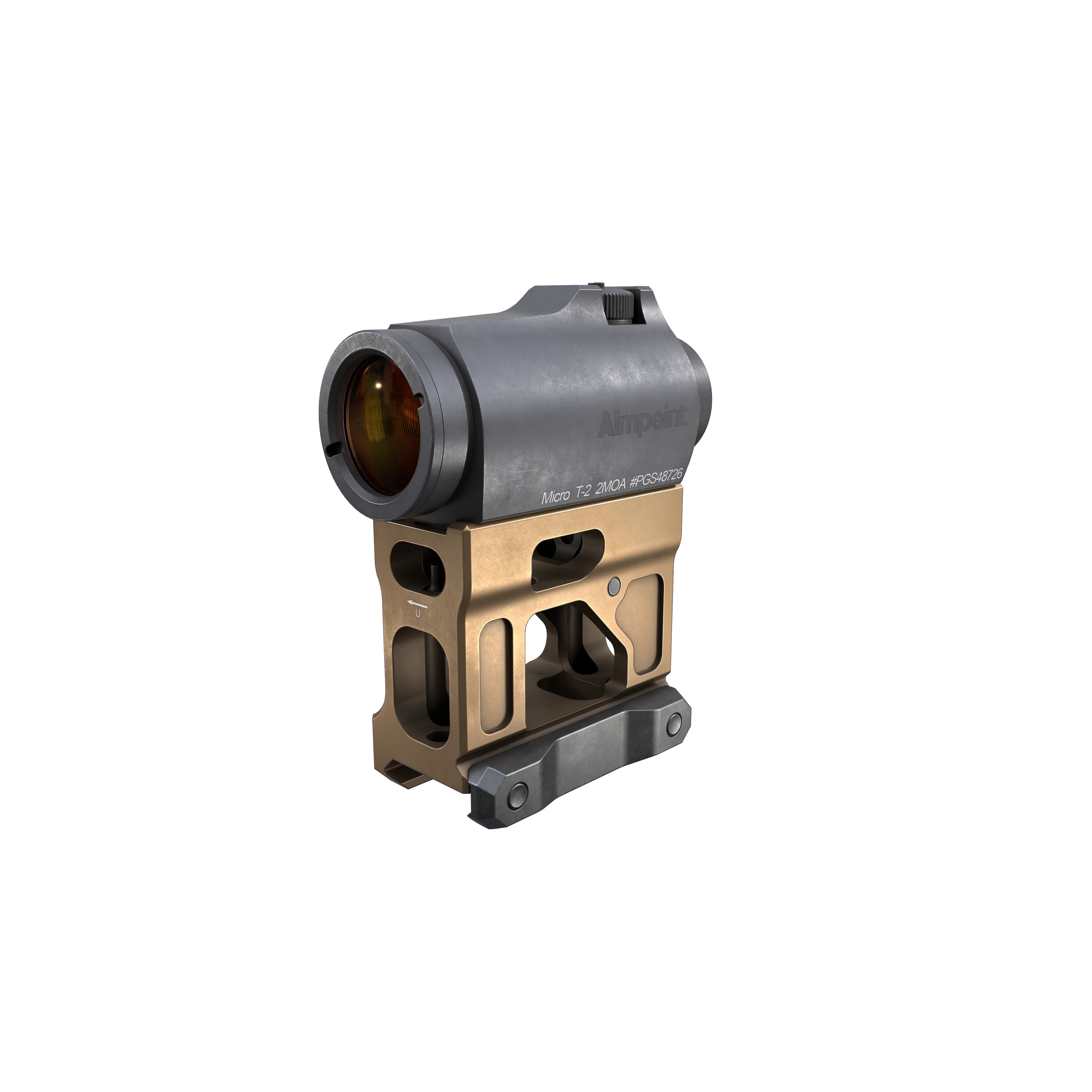 Aimpoint Micro T2 Red Dot Sight - Low-Poly Game-Ready 3D Model - View 29