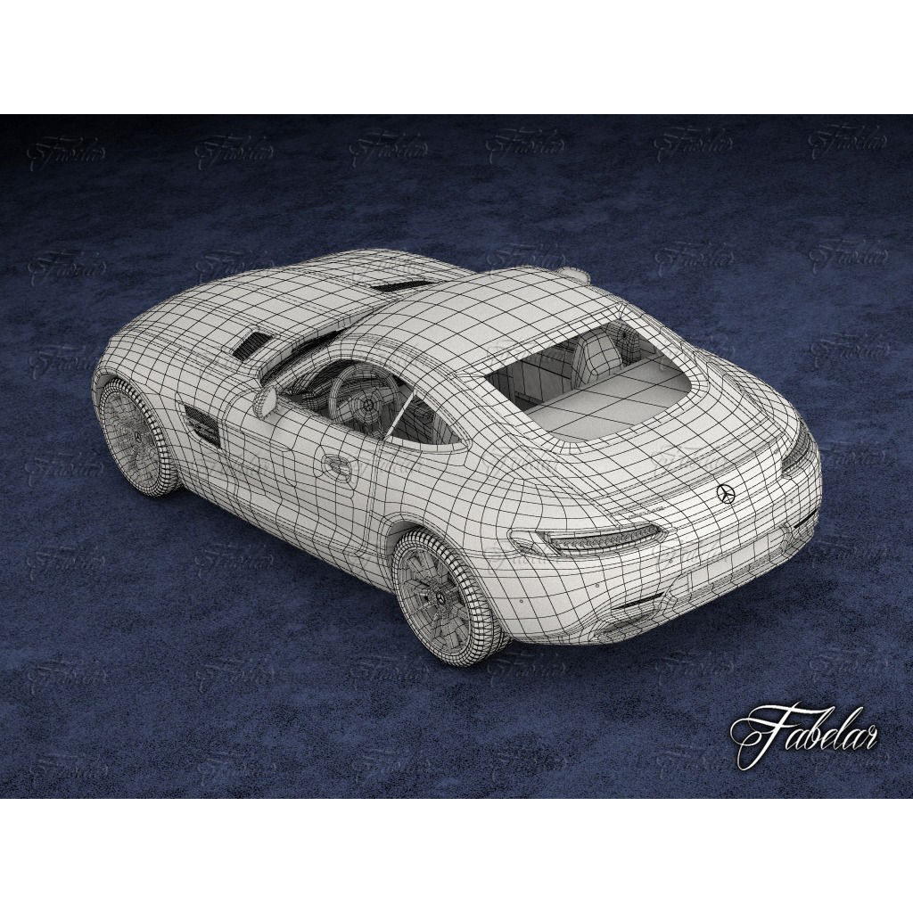 Mercedes AMG GT 3D Model – Mid-Poly Luxury Vehicle, FBX, OBJ