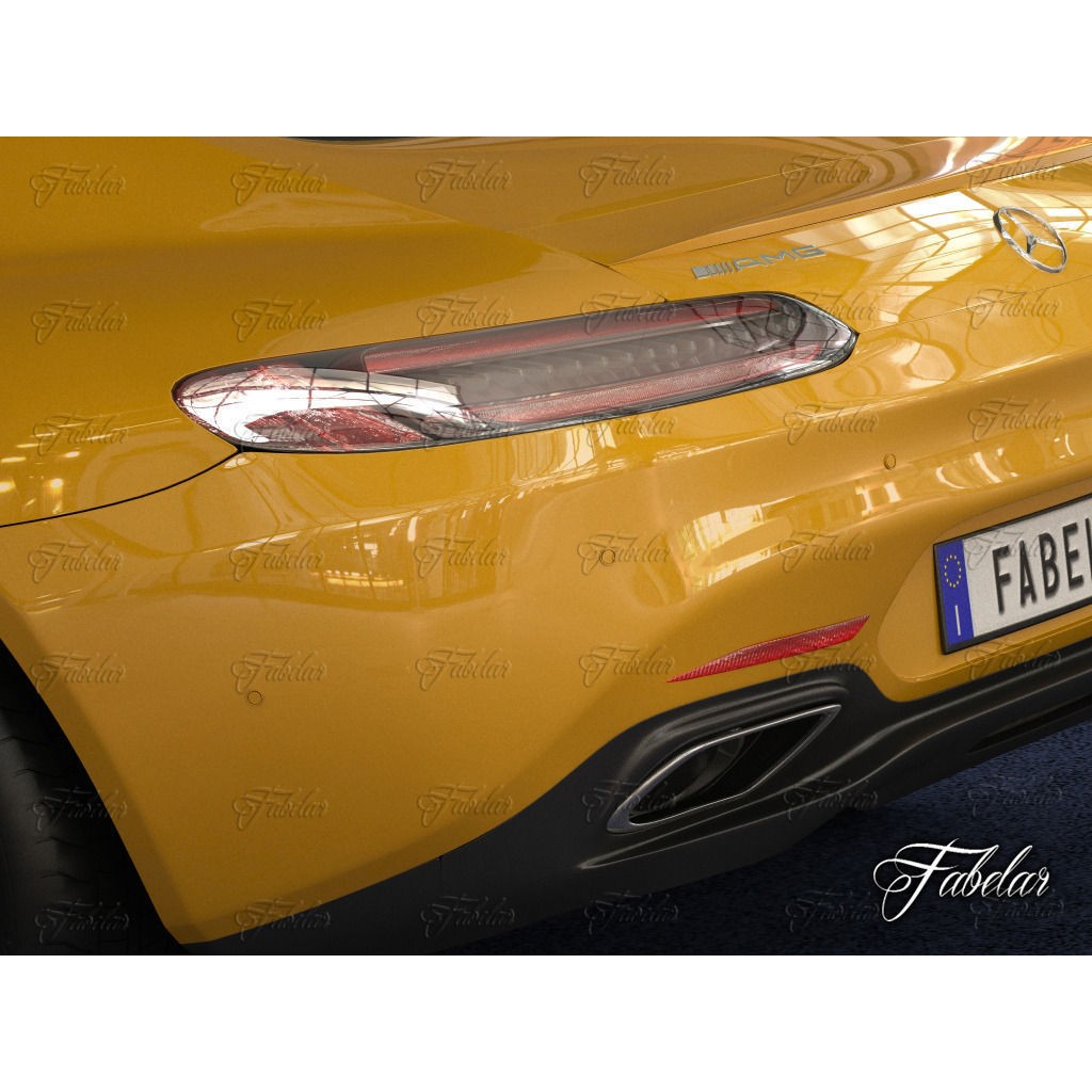 Mercedes AMG GT 3D Model – Mid-Poly Luxury Vehicle, FBX, OBJ - View 11