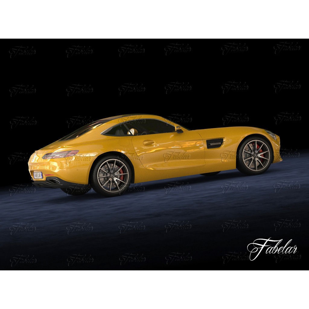 Mercedes AMG GT 3D Model – Mid-Poly Luxury Vehicle, FBX, OBJ - View 13
