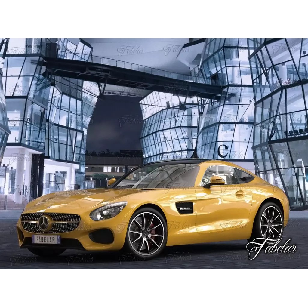 Mercedes AMG GT 3D Model – Mid-Poly Luxury Vehicle, FBX, OBJ - View 2