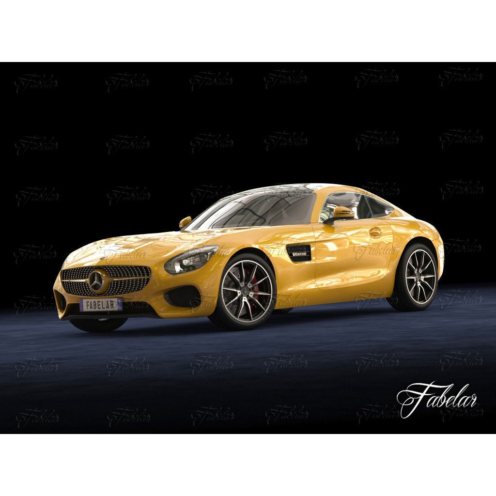 Mercedes AMG GT 3D Model – Mid-Poly Luxury Vehicle, FBX, OBJ - View 4