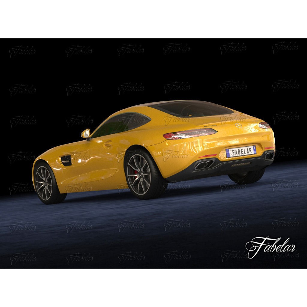 Mercedes AMG GT 3D Model – Mid-Poly Luxury Vehicle, FBX, OBJ - View 5