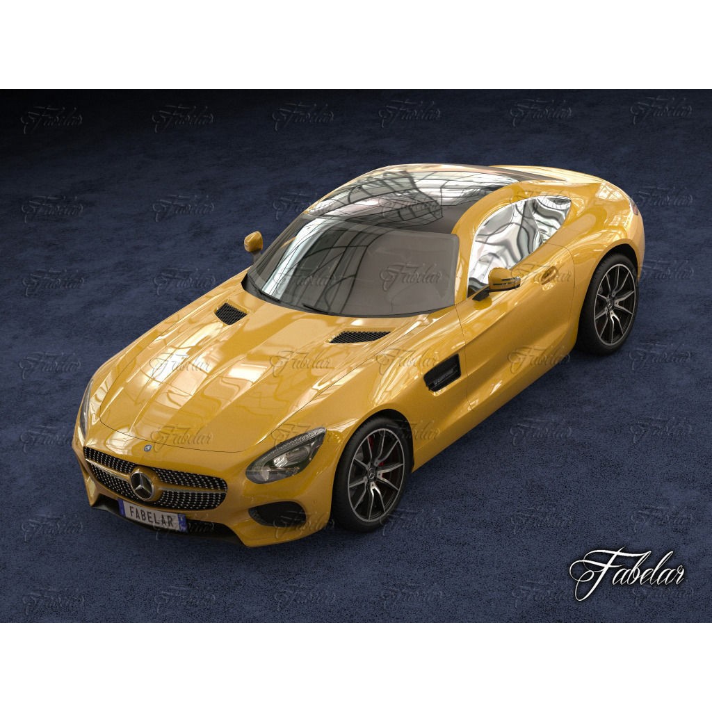 Mercedes AMG GT 3D Model – Mid-Poly Luxury Vehicle, FBX, OBJ - View 6