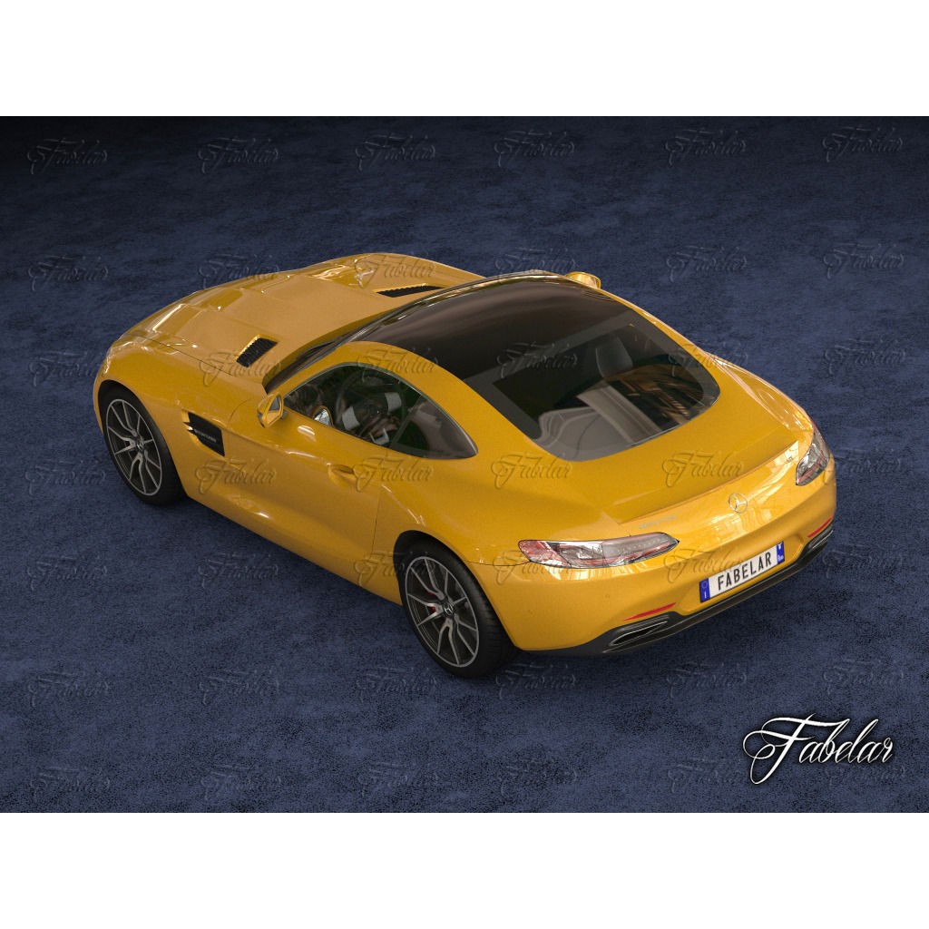 Mercedes AMG GT 3D Model – Mid-Poly Luxury Vehicle, FBX, OBJ - View 7