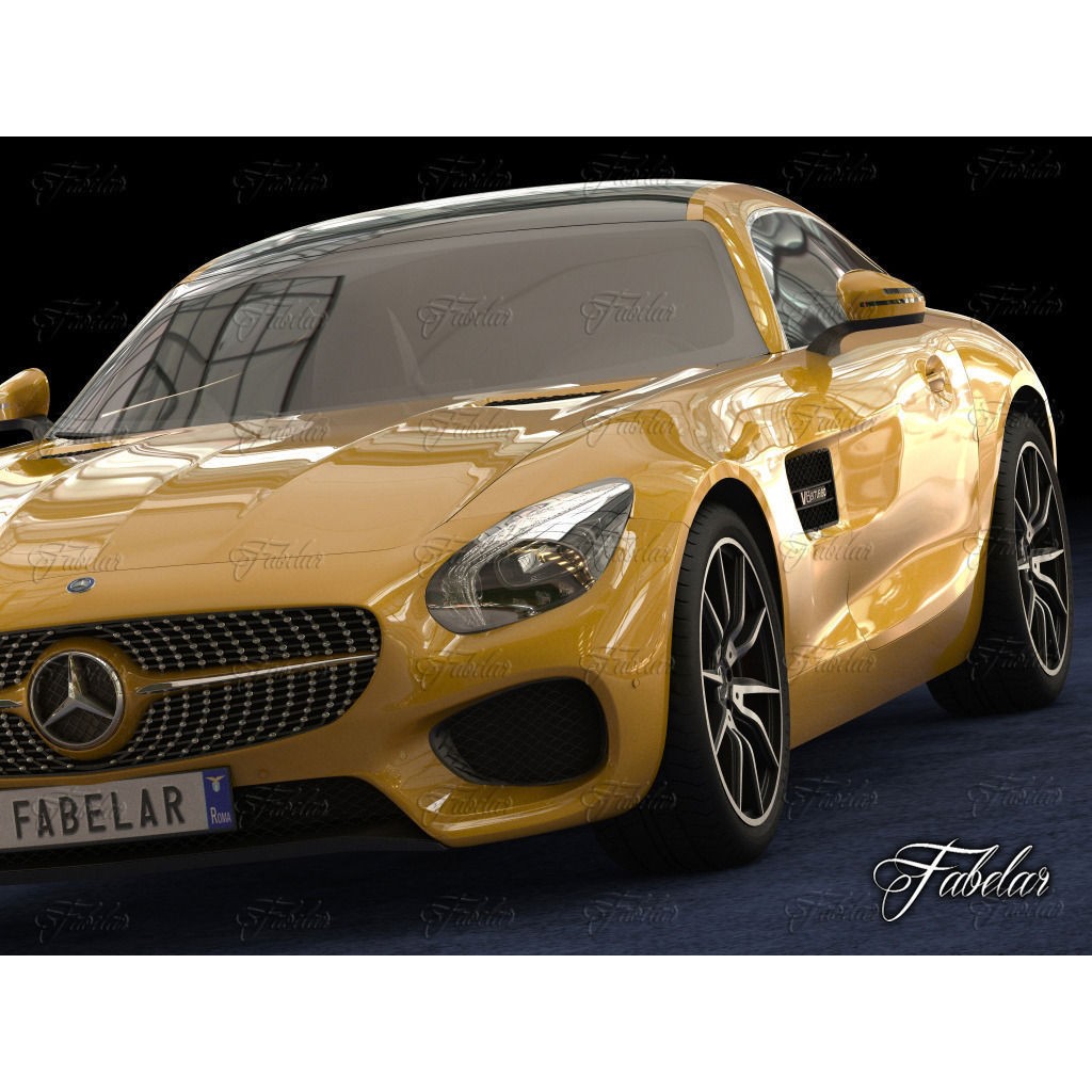 Mercedes AMG GT 3D Model – Mid-Poly Luxury Vehicle, FBX, OBJ - View 8