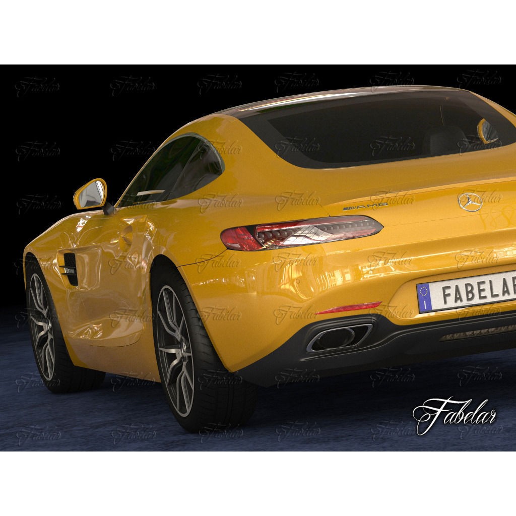 Mercedes AMG GT 3D Model – Mid-Poly Luxury Vehicle, FBX, OBJ - View 9