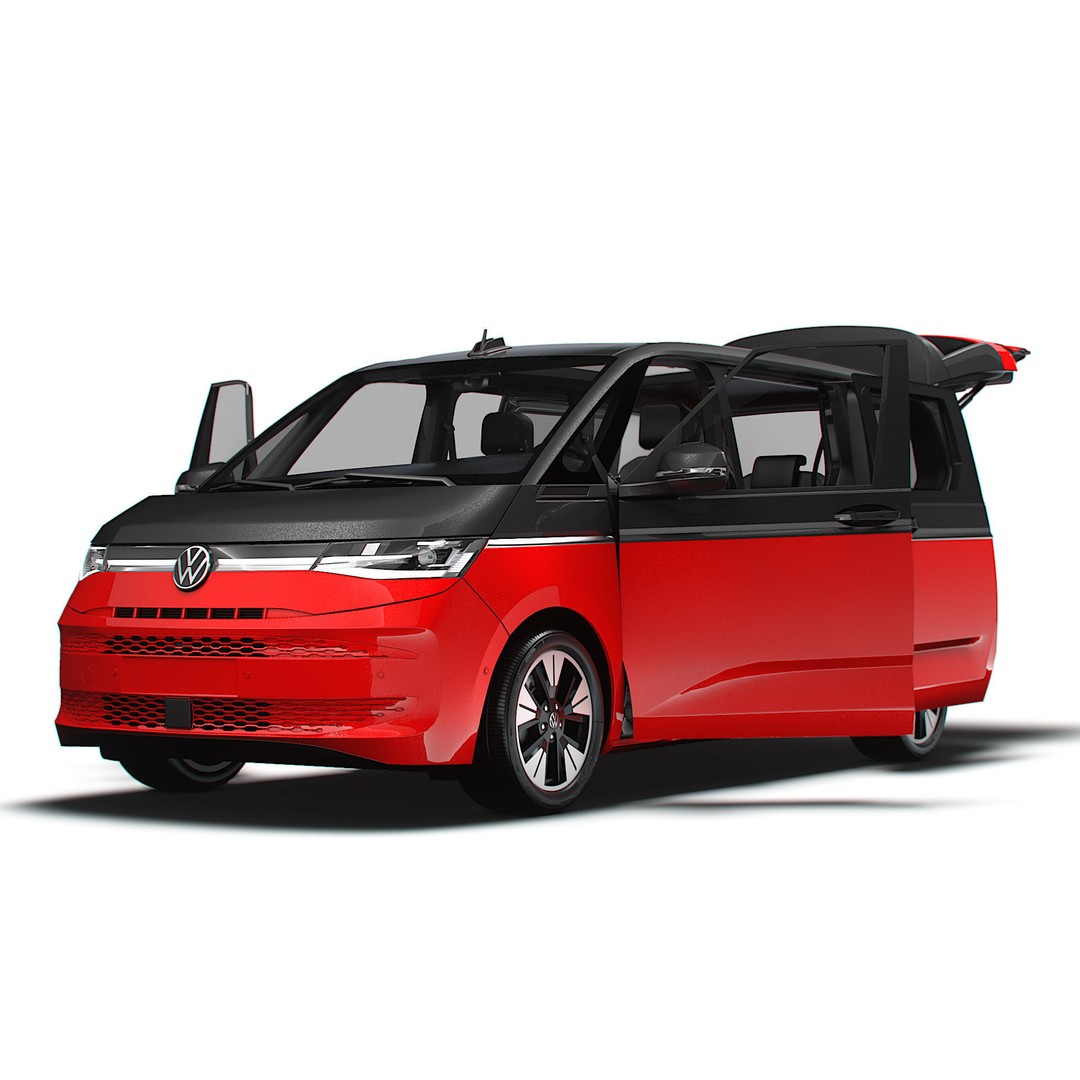 VW T7 Multivan Long 3D Model – High Quality Interior, FBX, OBJ - View 11