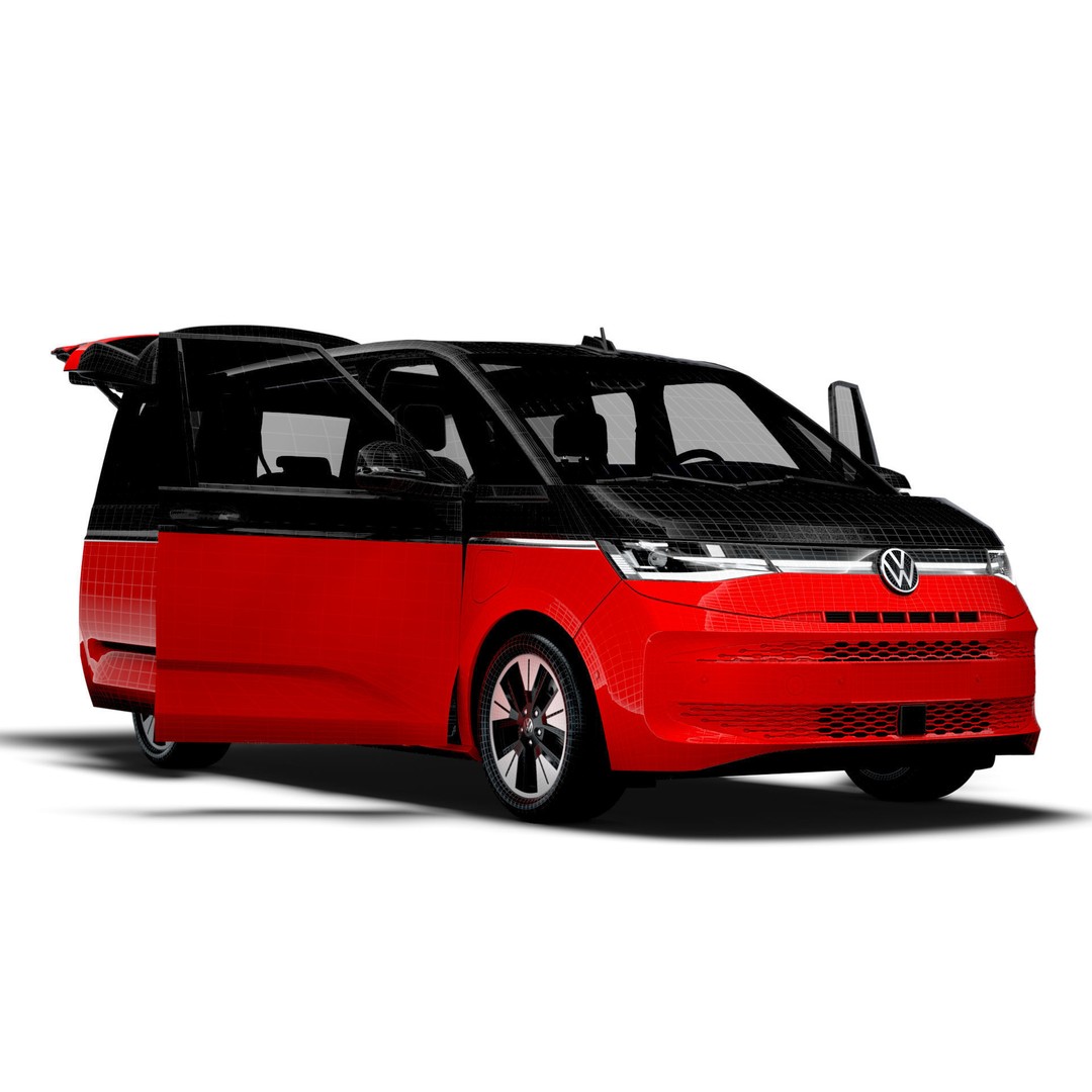 VW T7 Multivan Long 3D Model – High Quality Interior, FBX, OBJ - View 17