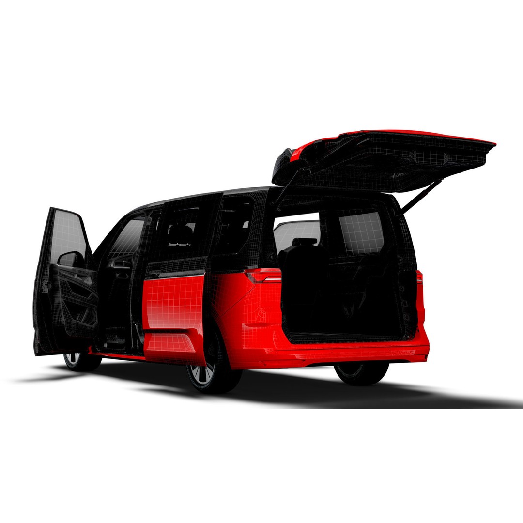 VW T7 Multivan Long 3D Model – High Quality Interior, FBX, OBJ - View 19