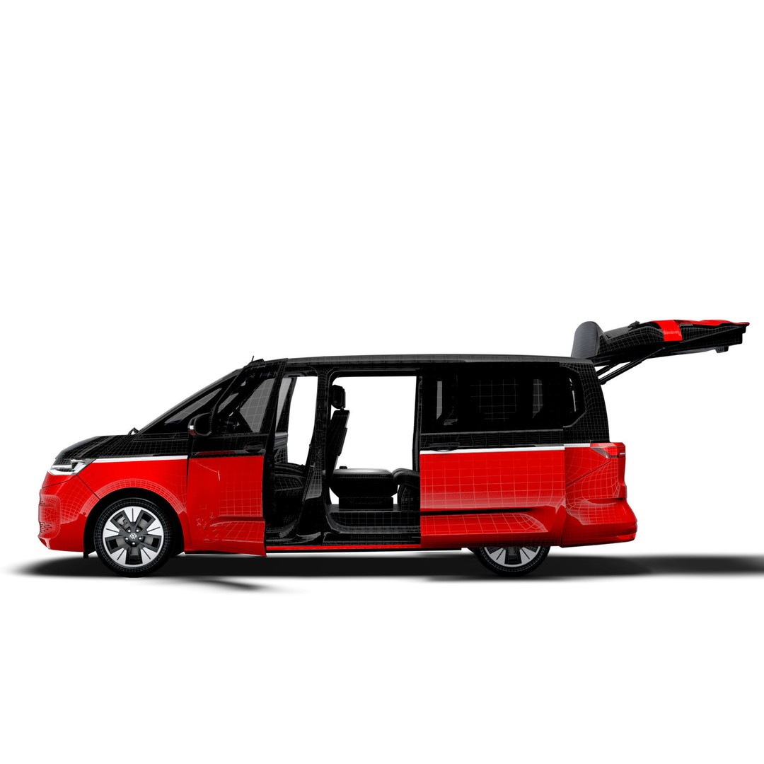 VW T7 Multivan Long 3D Model – High Quality Interior, FBX, OBJ - View 21
