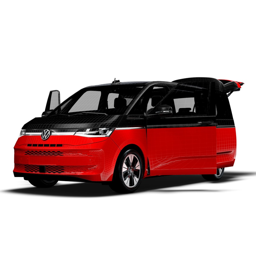 VW T7 Multivan Long 3D Model – High Quality Interior, FBX, OBJ - View 25