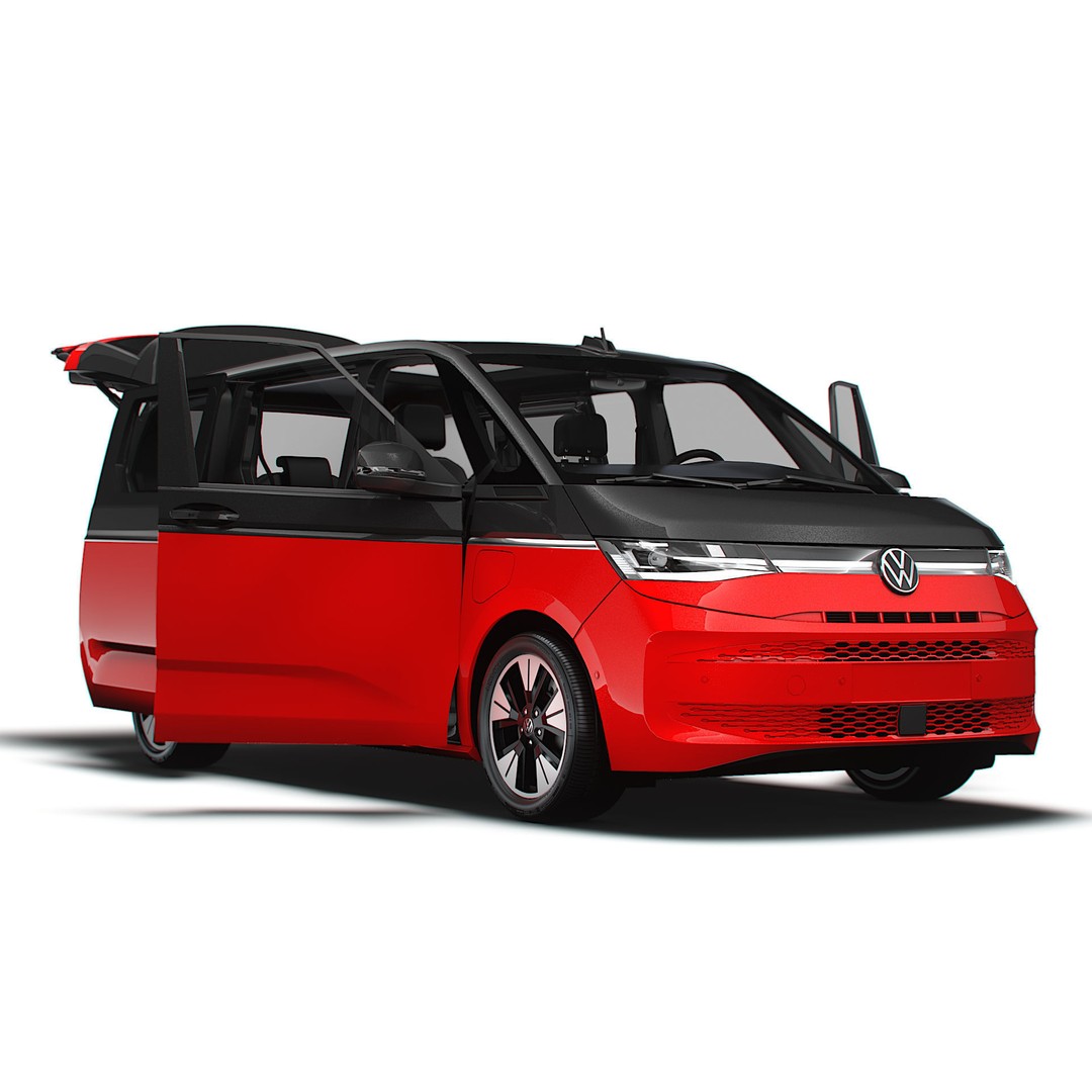 VW T7 Multivan Long 3D Model – High Quality Interior, FBX, OBJ - View 6
