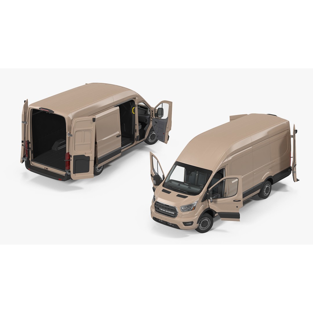 Cargo Van 3D Model – Rigged Light Commercial Vehicle, FBX - View 10
