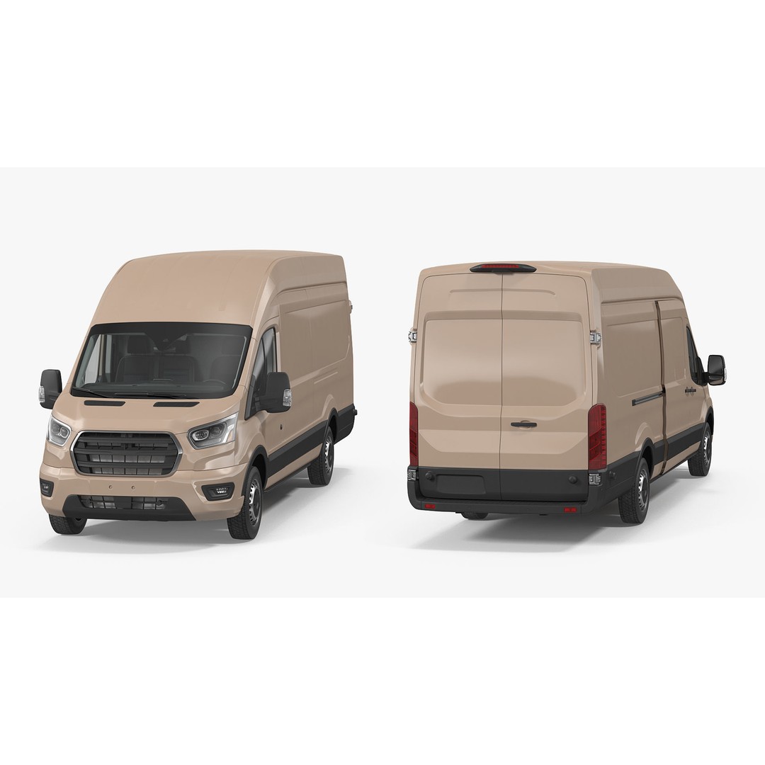Cargo Van 3D Model – Rigged Light Commercial Vehicle, FBX - View 11