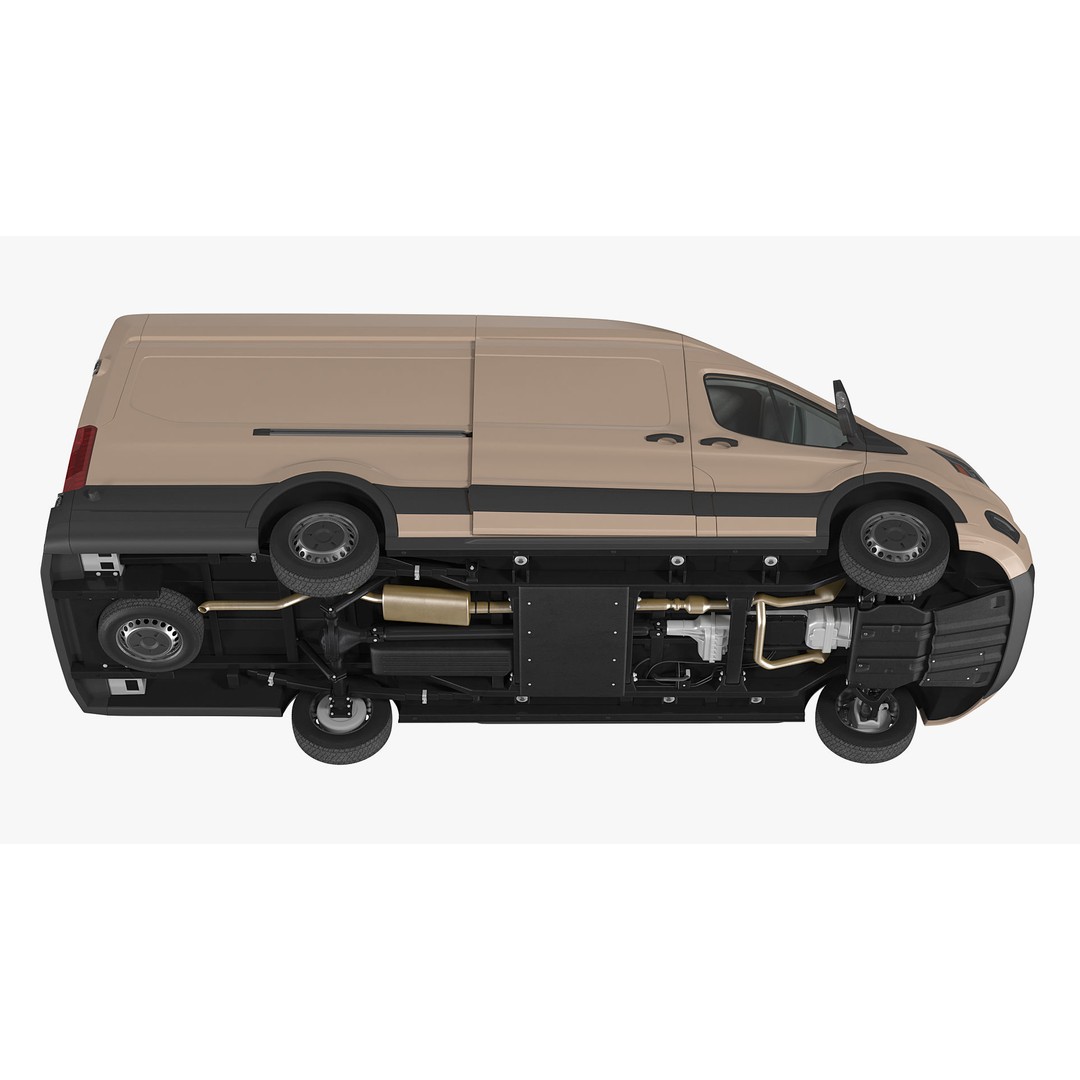 Cargo Van 3D Model – Rigged Light Commercial Vehicle, FBX - View 19