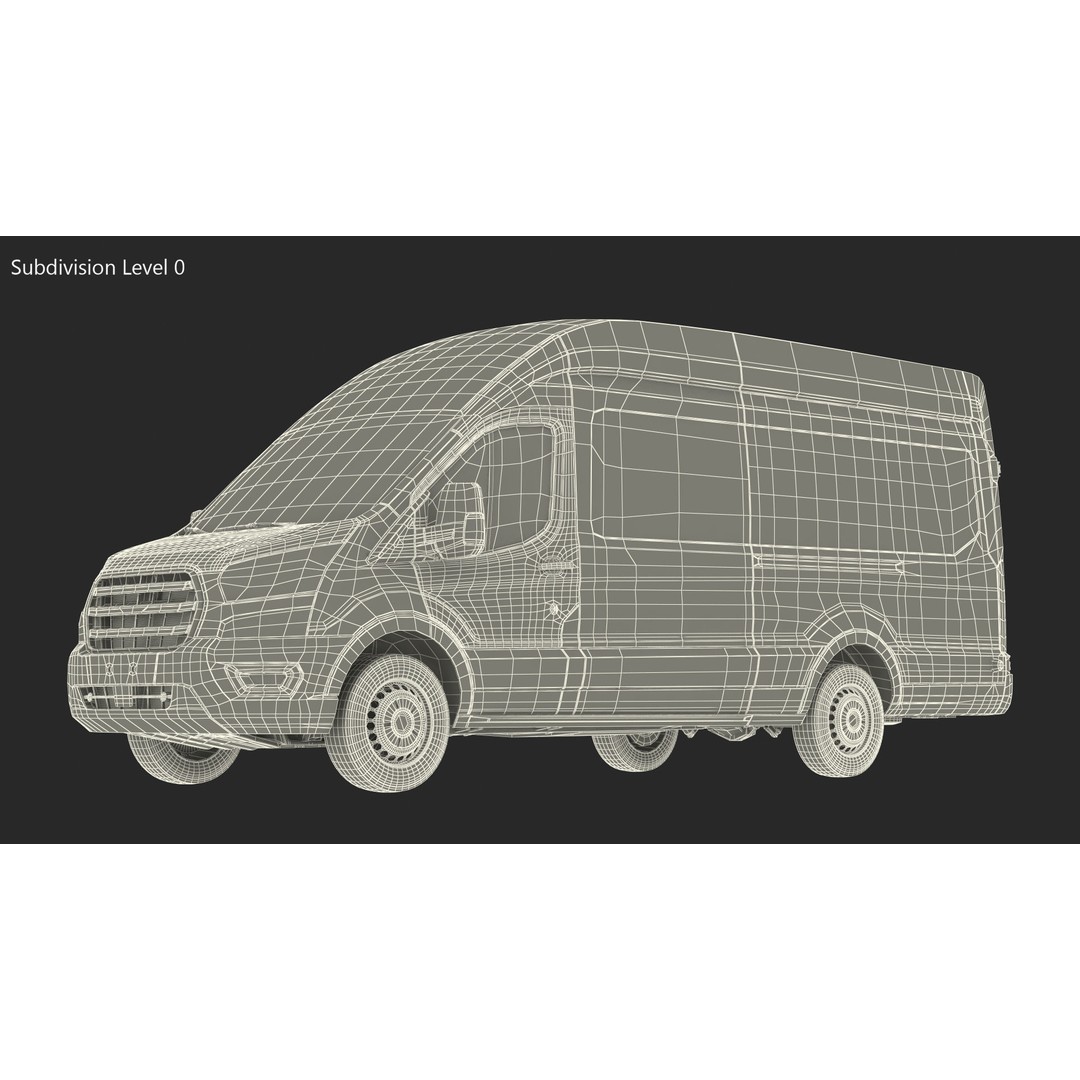 Cargo Van 3D Model – Rigged Light Commercial Vehicle, FBX - View 21