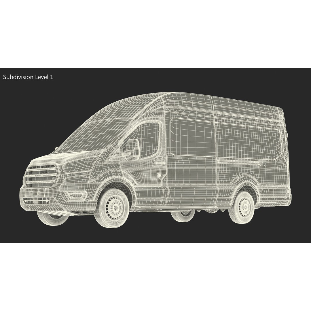 Cargo Van 3D Model – Rigged Light Commercial Vehicle, FBX - View 22