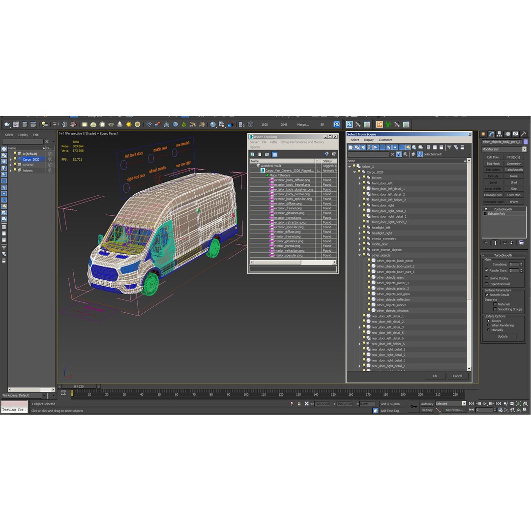 Cargo Van 3D Model – Rigged Light Commercial Vehicle, FBX - View 25