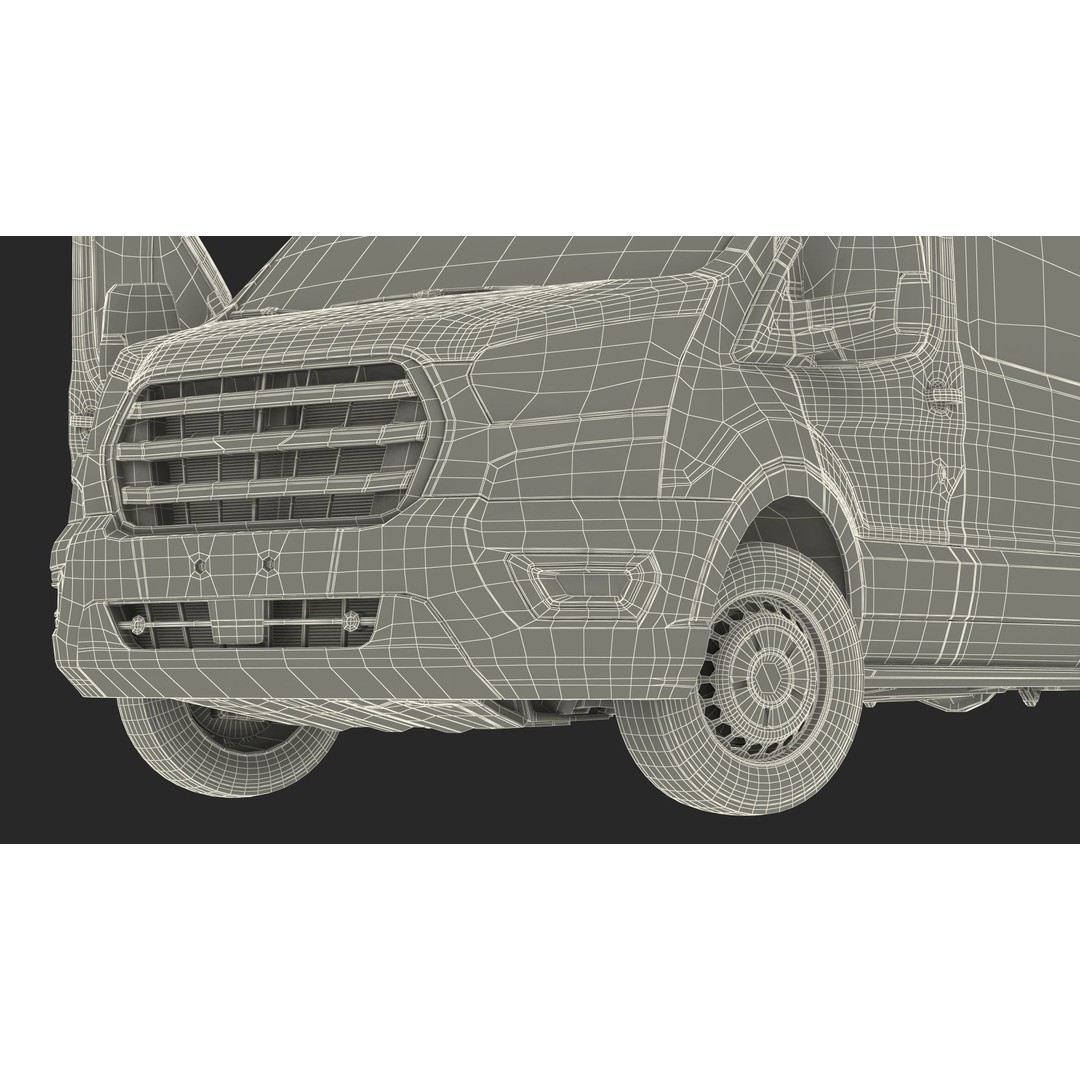 Cargo Van 3D Model – Rigged Light Commercial Vehicle, FBX - View 27