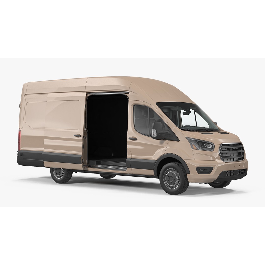 Cargo Van 3D Model – Rigged Light Commercial Vehicle, FBX - View 3
