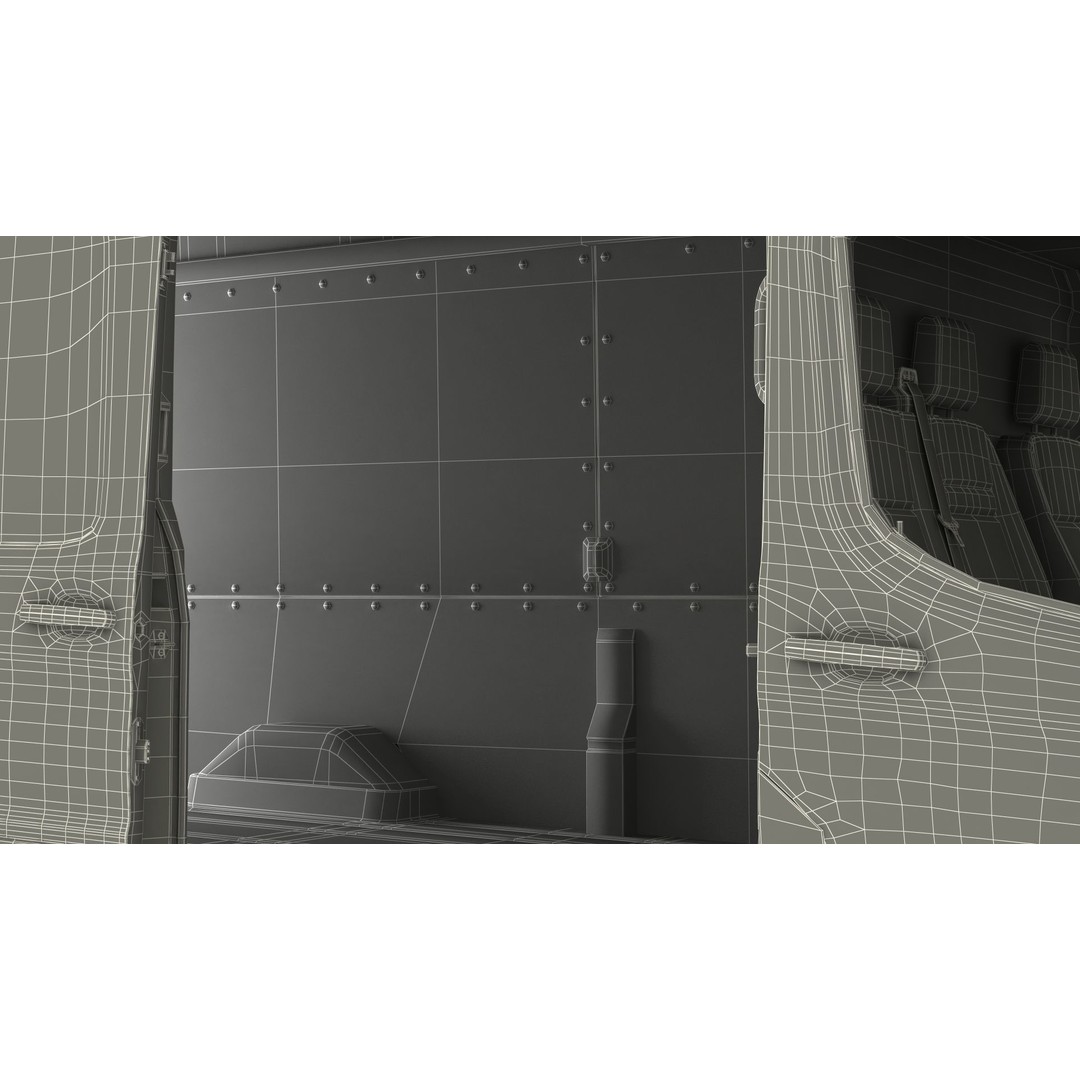 Cargo Van 3D Model – Rigged Light Commercial Vehicle, FBX - View 30