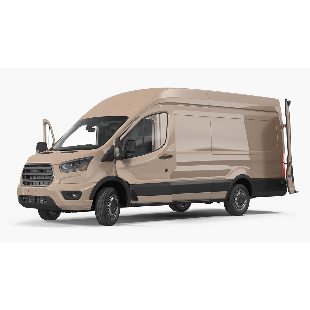 Cargo Van 3D Model – Rigged Light Commercial Vehicle, FBX - View 7