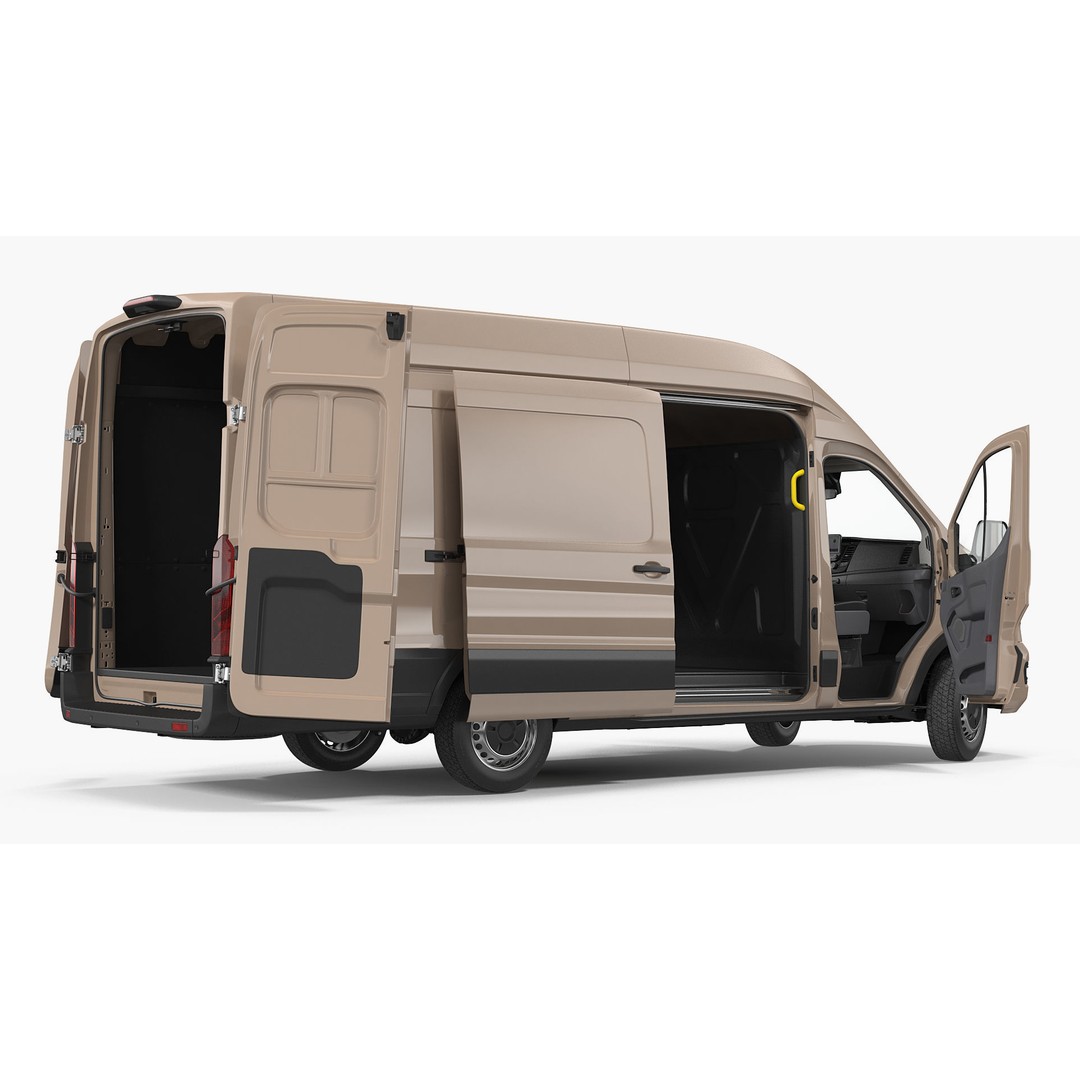 Cargo Van 3D Model – Rigged Light Commercial Vehicle, FBX - View 9