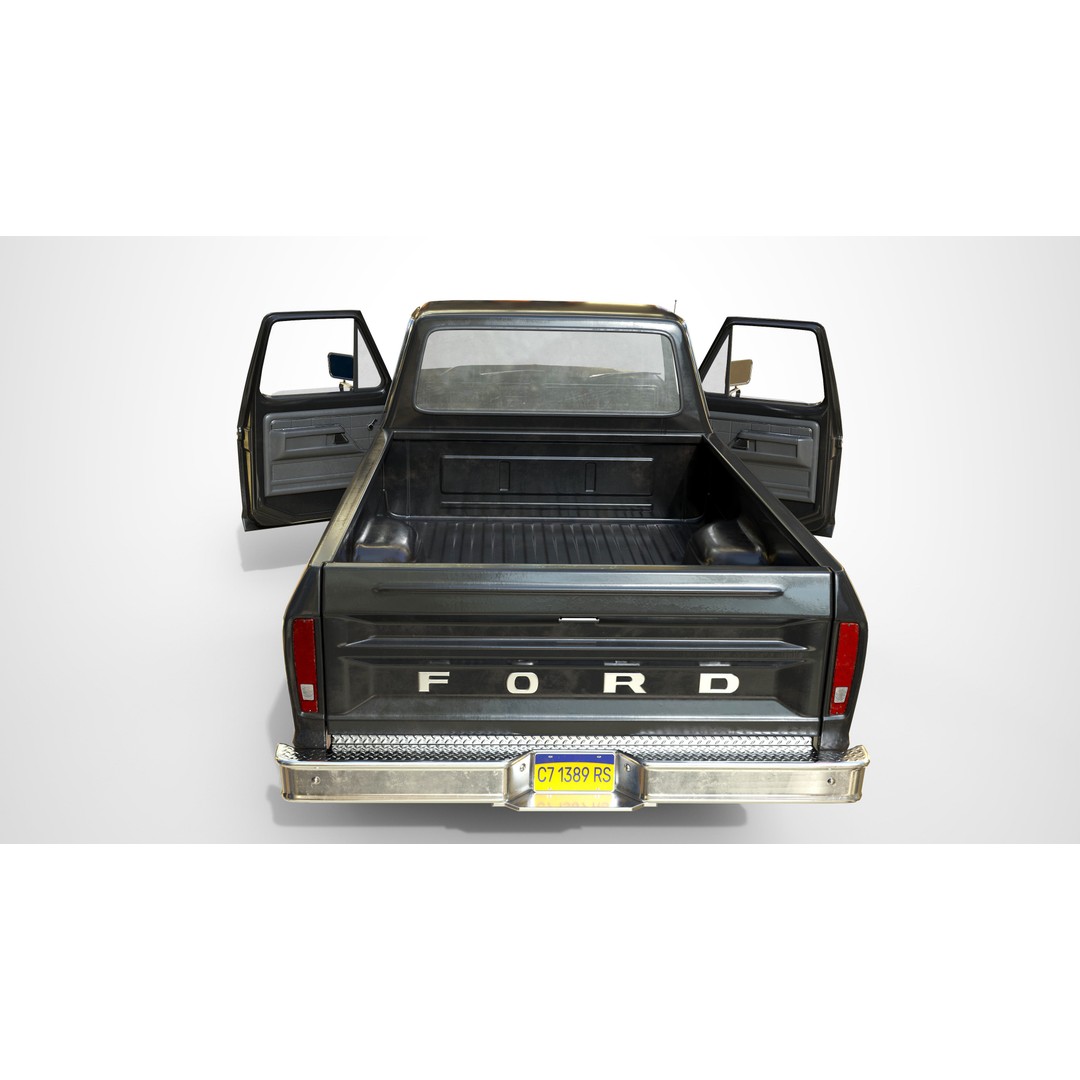 Ford F100 Pickup 3D Model – Low Poly Game Asset, FBX - View 11