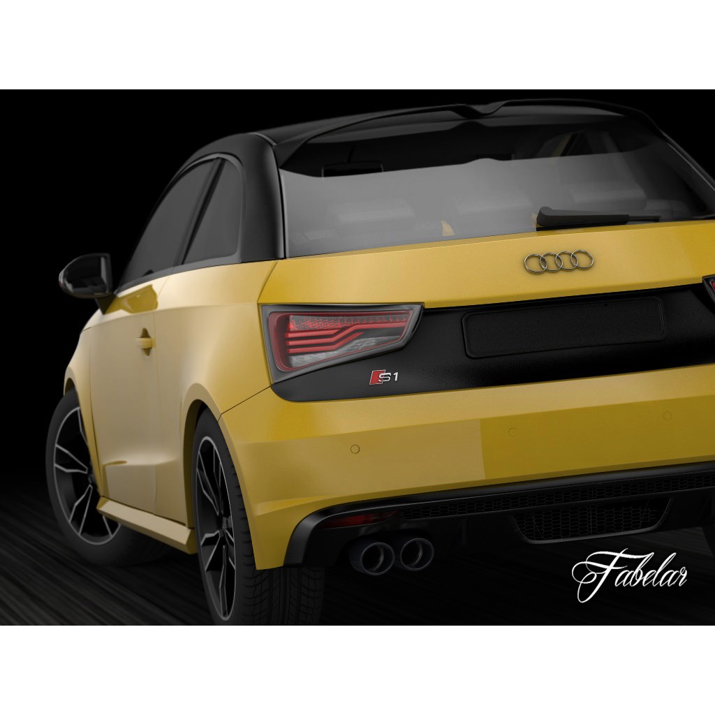 Audi S1 Sportback 3D Model – Rigged Sport Hatchback with PBR Textures - View 4
