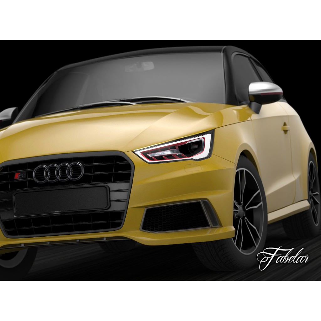 Audi S1 Sportback 3D Model – Rigged Sport Hatchback with PBR Textures - View 7