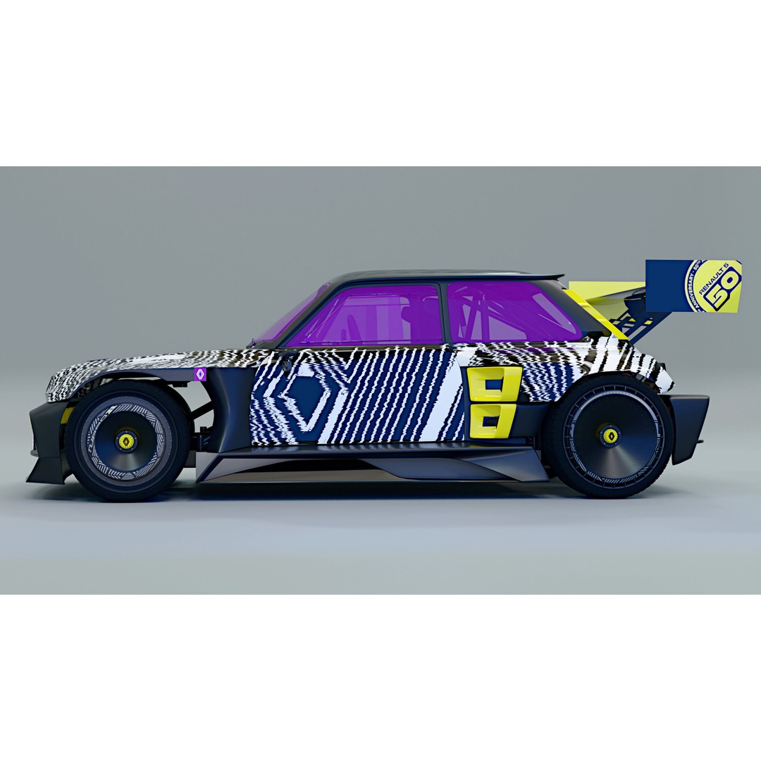 R5 TURBO 3E E-Tech 3D Model – High Poly Racing Car with Cockpit Interior - View 3