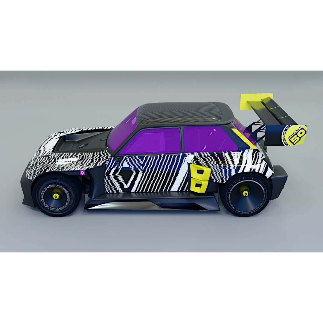 R5 TURBO 3E E-Tech 3D Model – High Poly Racing Car with Cockpit Interior - View 5