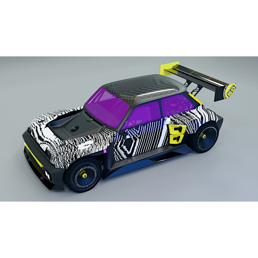 R5 TURBO 3E E-Tech 3D Model – High Poly Racing Car with Cockpit Interior - View 6