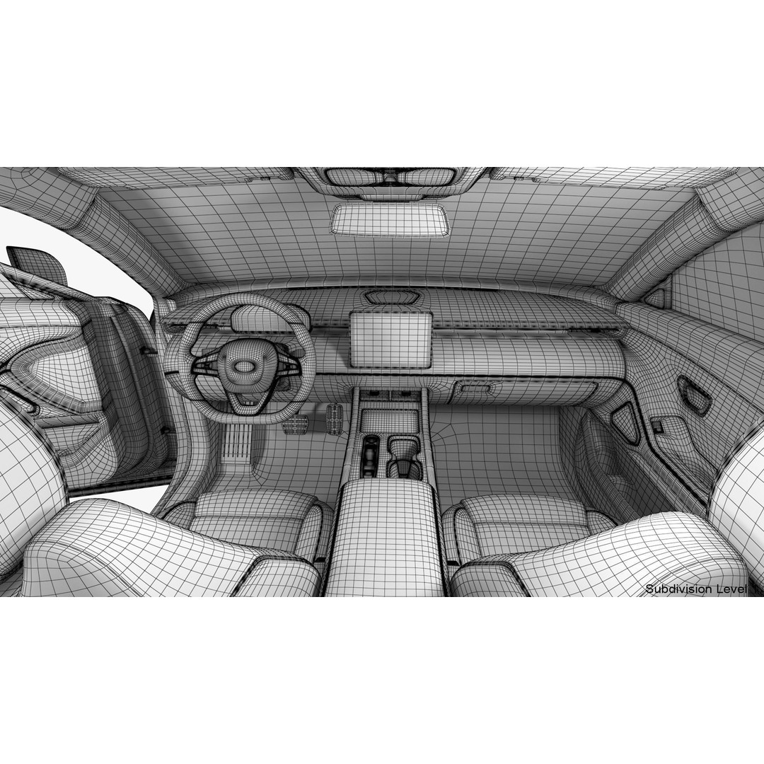 Generic Electric Car 3D Model – Subdivision Ready PBR Asset, FBX, Blender