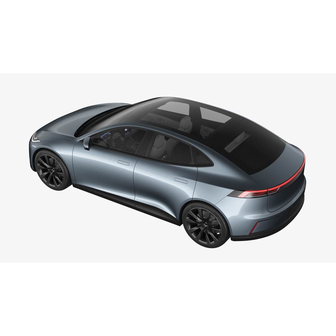Generic Electric Car 3D Model – Subdivision Ready PBR Asset, FBX, Blender - View 10