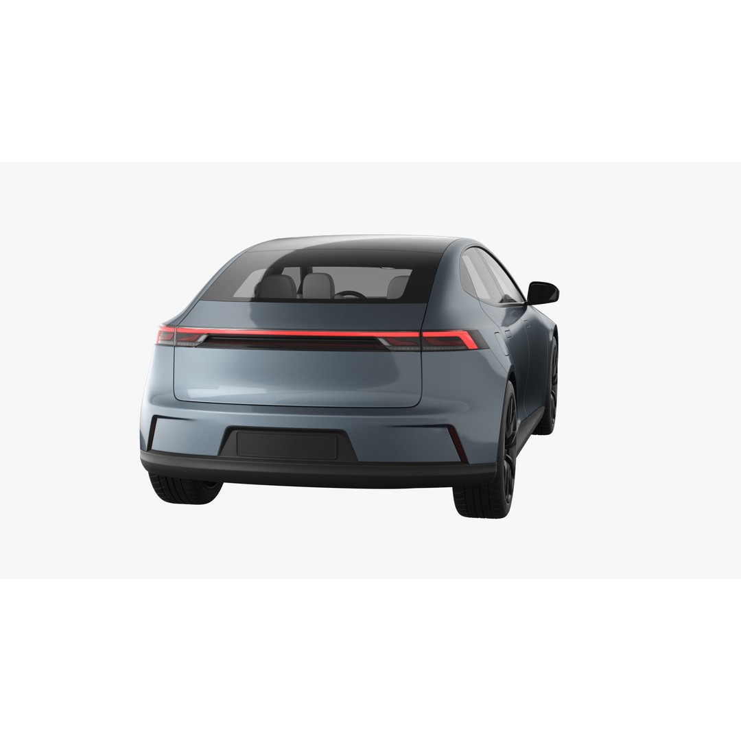 Generic Electric Car 3D Model – Subdivision Ready PBR Asset, FBX, Blender - View 12
